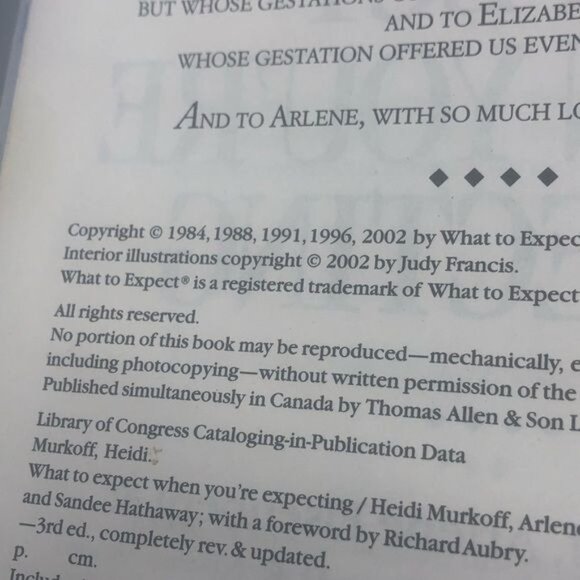 what to expect when you're expecting paperback book  2002 English READ - Picture 7 of 10